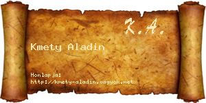 Kmety Aladin névjegykártya